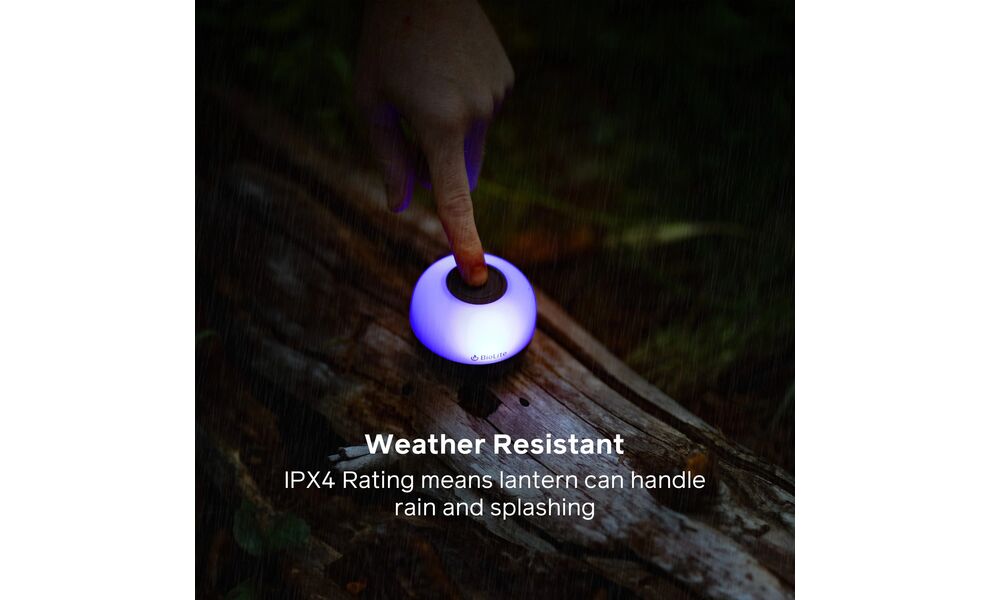 Кемпінговий ліхтар акумуляторний BioLite Alpenglow Mini (Charcoal): RGB-світло, USB Type-C, Колір корпусу: Charcoal, зображення 7