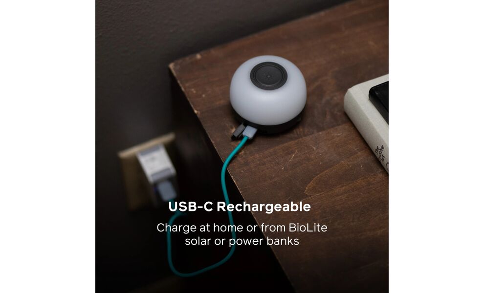 Кемпінговий ліхтар акумуляторний BioLite Alpenglow Mini (Charcoal): RGB-світло, USB Type-C, Колір корпусу: Charcoal, зображення 11