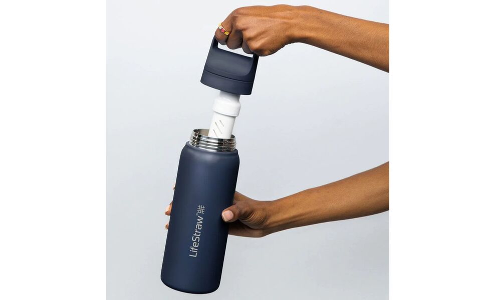 Пляшка з фільтром для води LifeStraw Go SS Filter Bottle (Polar White) на 1 л, Об'єм резервуару: 1000, Колір резервуару: Polar White, зображення 3