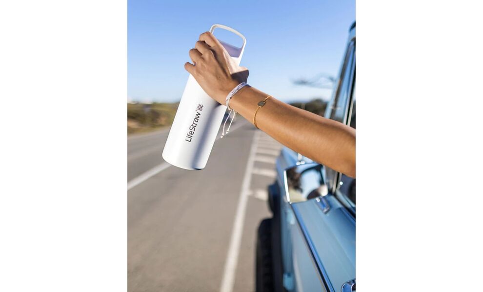 Пляшка з фільтром для води LifeStraw Go SS Filter Bottle (Polar White) на 1 л, Об'єм резервуару: 1000, Колір резервуару: Polar White, зображення 4
