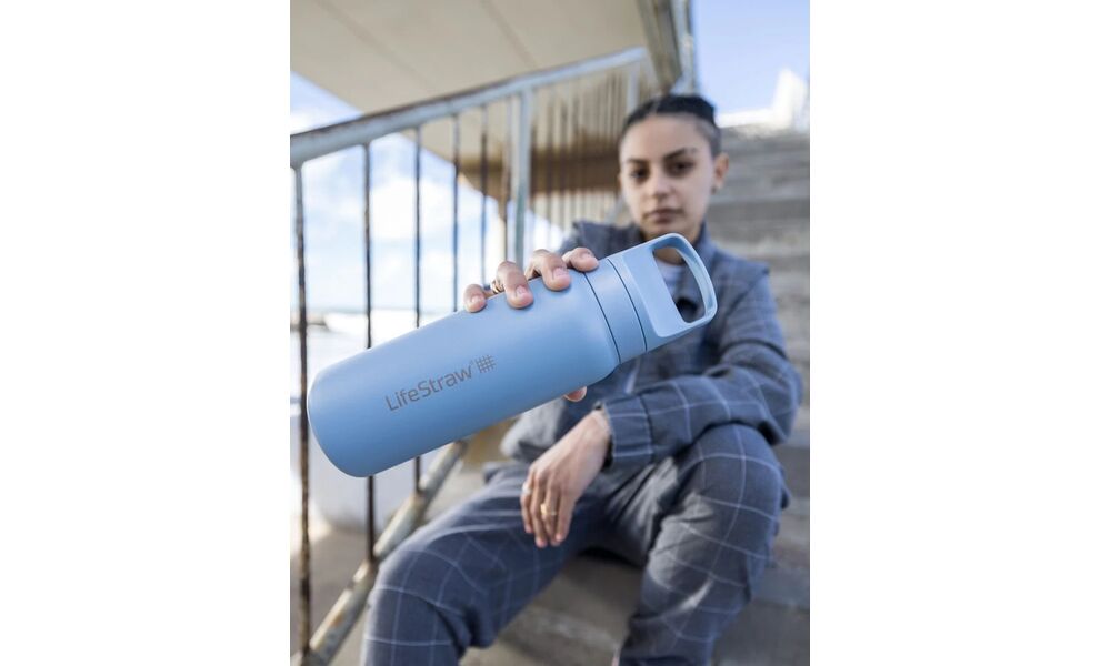 Пляшка з фільтром для води LifeStraw Go SS Filter Bottle (Polar White) на 1 л, Об'єм резервуару: 1000, Колір резервуару: Polar White, зображення 5