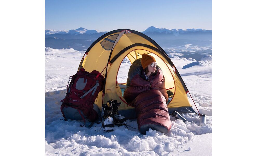 Зимовий пуховий спальник Turbat Kuk 700 - 195 (Legion Blue/Dark Cheddar) до -14°C: з капюшоном, Максимальний зріст користувача: 195, Колір: Legion Blue/Dark Cheddar, Сторона застібки: центр, зображення 14