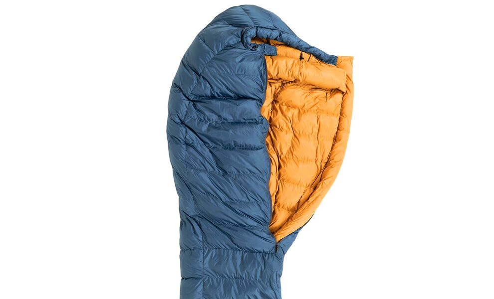 Зимовий пуховий спальник Turbat Kuk 700 - 185 (Legion Blue/Dark Cheddar) до -14°C: з капюшоном, Максимальний зріст користувача: 185, Колір: Legion Blue/Dark Cheddar, Сторона застібки: центр, зображення 6