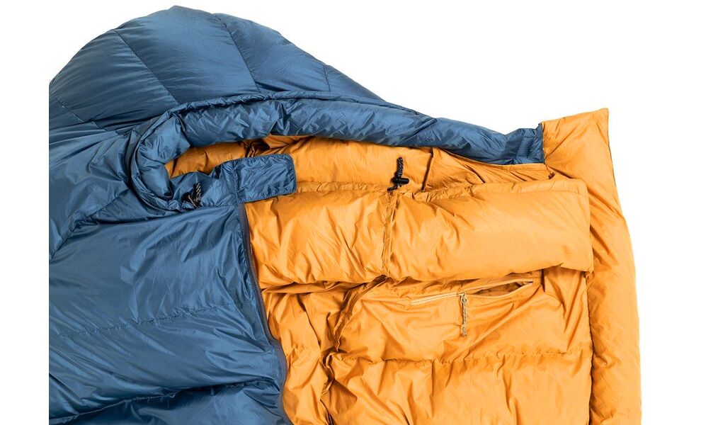 Зимовий пуховий спальник Turbat Kuk 700 - 195 (Legion Blue/Dark Cheddar) до -14°C: з капюшоном, Максимальний зріст користувача: 195, Колір: Legion Blue/Dark Cheddar, Сторона застібки: центр, зображення 7