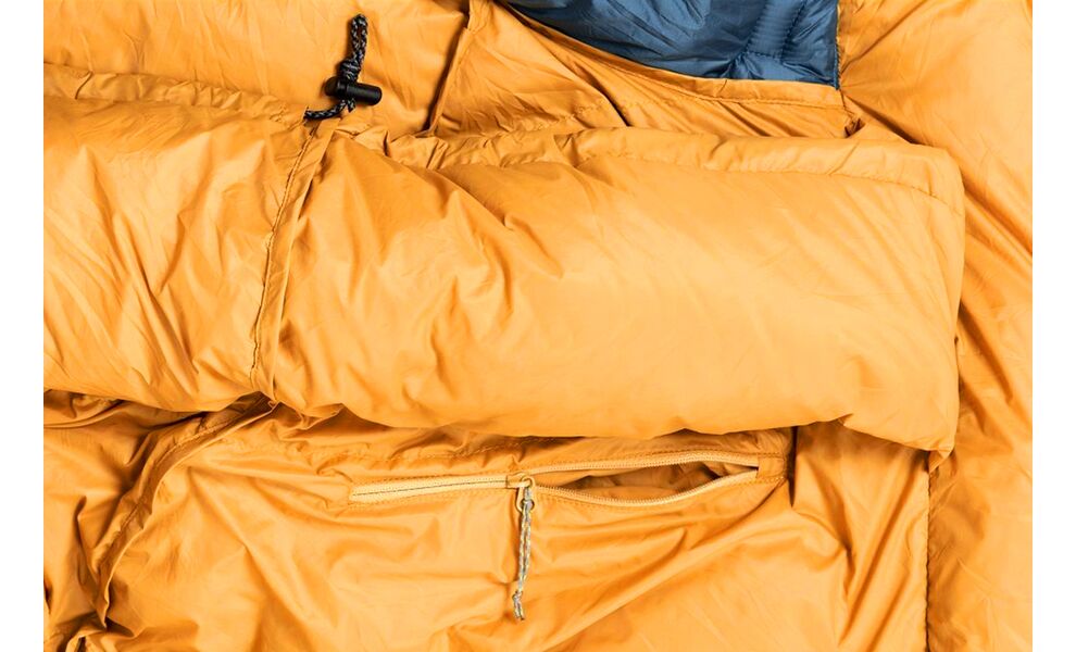 Зимовий пуховий спальник Turbat Kuk 700 - 195 (Legion Blue/Dark Cheddar) до -14°C: з капюшоном, Максимальний зріст користувача: 195, Колір: Legion Blue/Dark Cheddar, Сторона застібки: центр, зображення 8