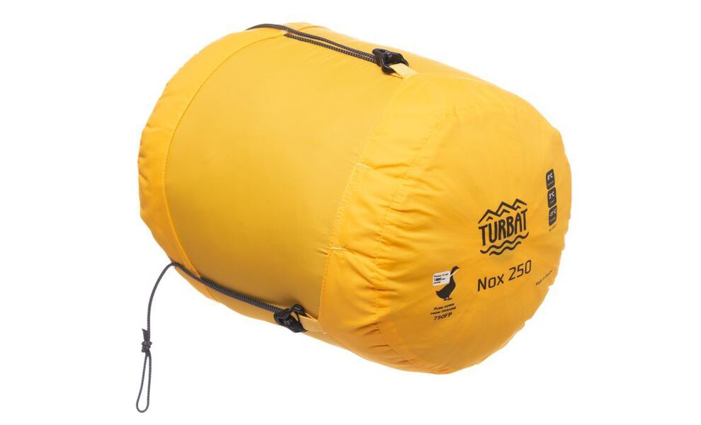 Демісезонний пуховий спальник Turbat Nox 250 - 185 (Grey/Cheddar Orange) до 3°C: з капюшоном, Максимальний зріст користувача: 185, Колір: Grey/Cheddar Orange, Сторона застібки: ліва, зображення 6
