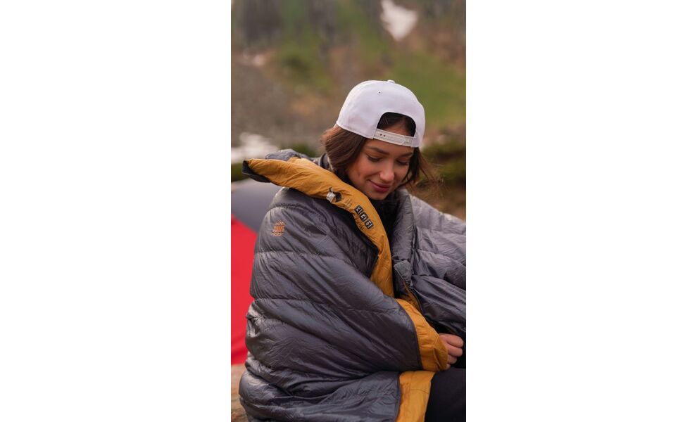 Демісезонний пуховий спальник Turbat Nox 250 - 195 (Grey/Cheddar Orange) до 3°C: з капюшоном, Максимальний зріст користувача: 195, Колір: Grey/Cheddar Orange, Сторона застібки: ліва, зображення 15