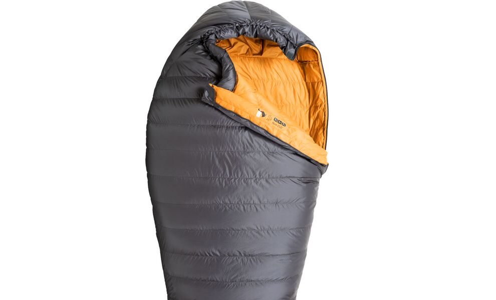 Демісезонний пуховий спальник Turbat Nox 250 - 195 (Grey/Cheddar Orange) до 3°C: з капюшоном, Максимальний зріст користувача: 195, Колір: Grey/Cheddar Orange, Сторона застібки: ліва, зображення 4