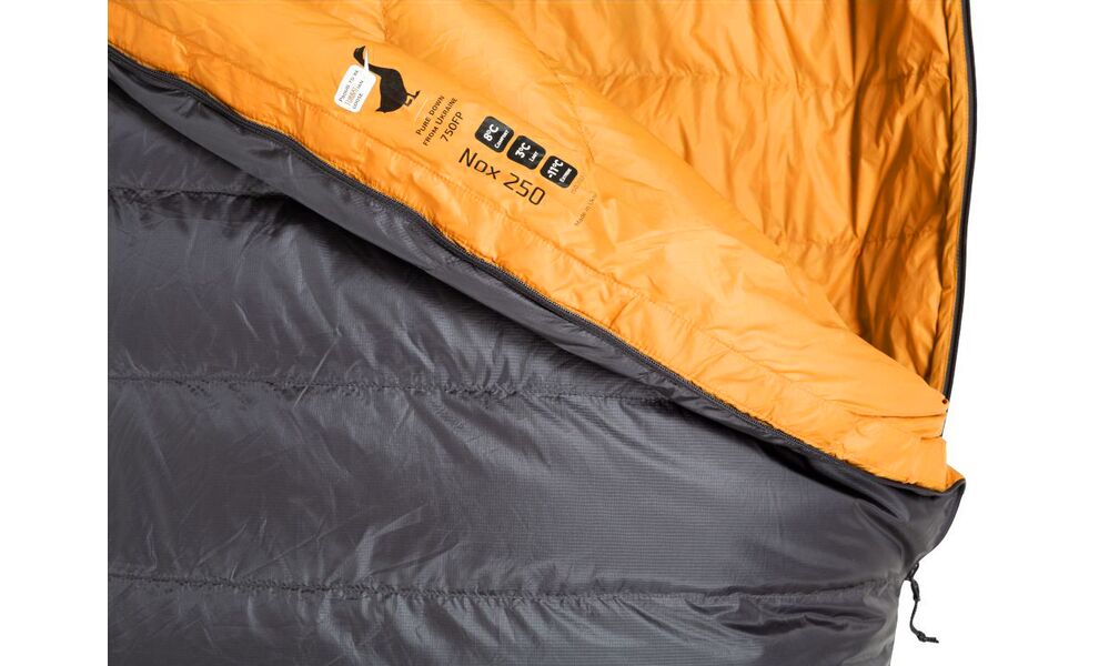 Демісезонний пуховий спальник Turbat Nox 250 - 185 (Grey/Cheddar Orange) до 3°C: з капюшоном, Максимальний зріст користувача: 185, Колір: Grey/Cheddar Orange, Сторона застібки: ліва, зображення 5