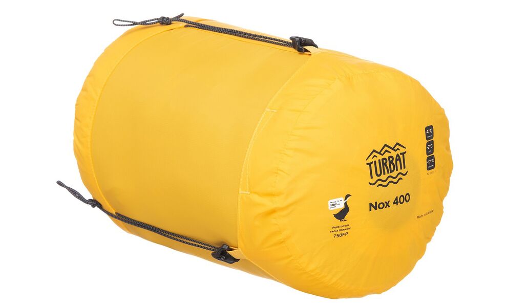 Демісезонний пуховий спальник Turbat Nox 400 - 185 (Grey/Cheddar Orange) до -2°C: з капюшоном, Максимальний зріст користувача: 185, Колір: Grey/Cheddar Orange, Сторона застібки: ліва, зображення 11