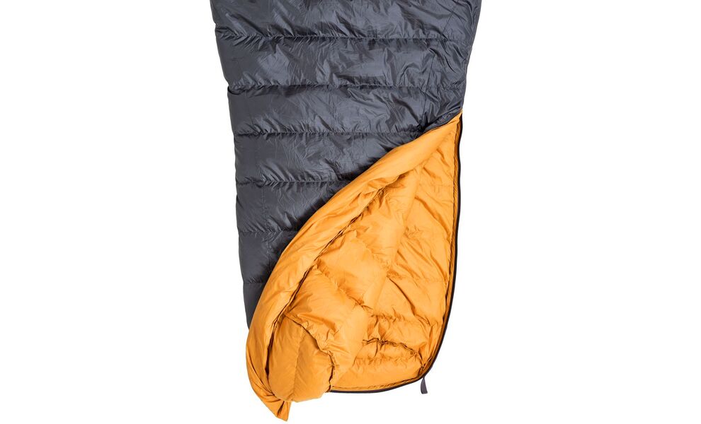 Демісезонний пуховий спальник Turbat Nox 400 - 195 (Grey/Cheddar Orange) до -2°C: з капюшоном, Максимальний зріст користувача: 195, Колір: Grey/Cheddar Orange, Сторона застібки: ліва, зображення 8