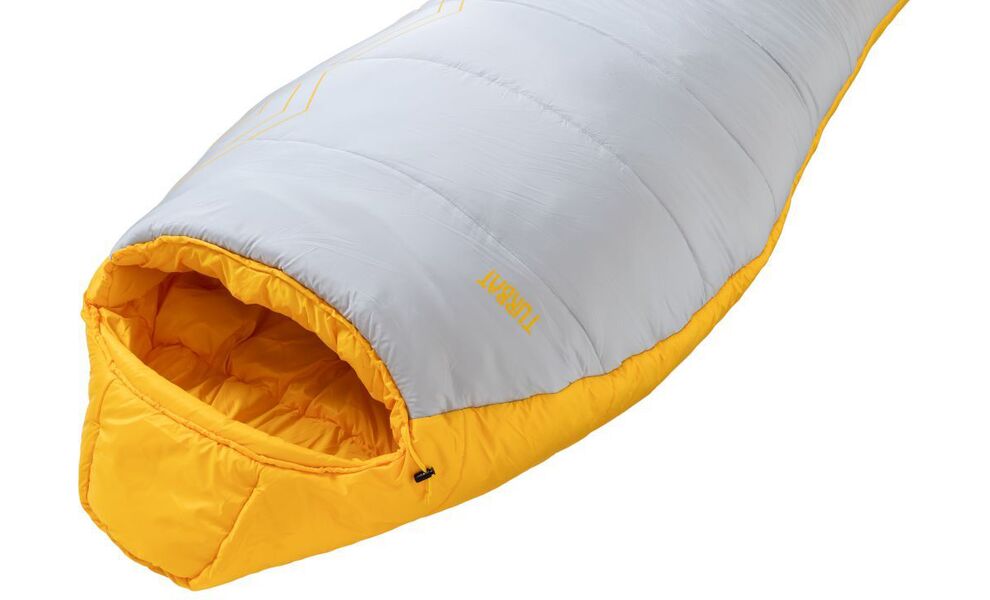 Демісезонний туристичний спальник Turbat Tourer 195 (Gold Fusion/Dawn Blue) до 0°C: з капюшоном, Максимальний зріст користувача: 195, Колір: Gold Fusion/Dawn Blue, Сторона застібки: ліва, зображення 4