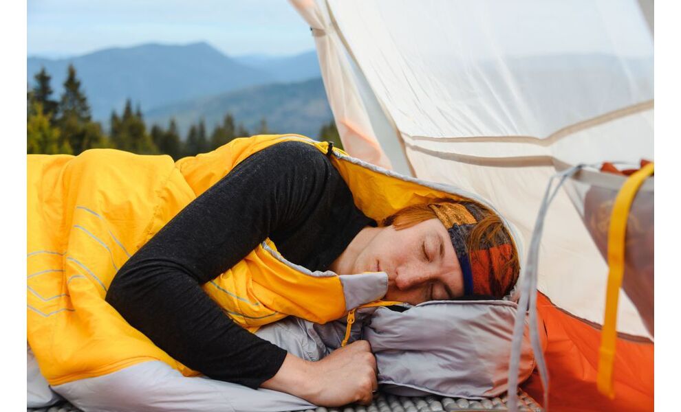 Літній туристичний спальник Turbat Tourer Summer 195 (Gold Fusion/Dawn Blue) до 7°C: з капюшоном, Максимальний зріст користувача: 195, Колір: Gold Fusion/Dawn Blue, Сторона застібки: ліва, зображення 13