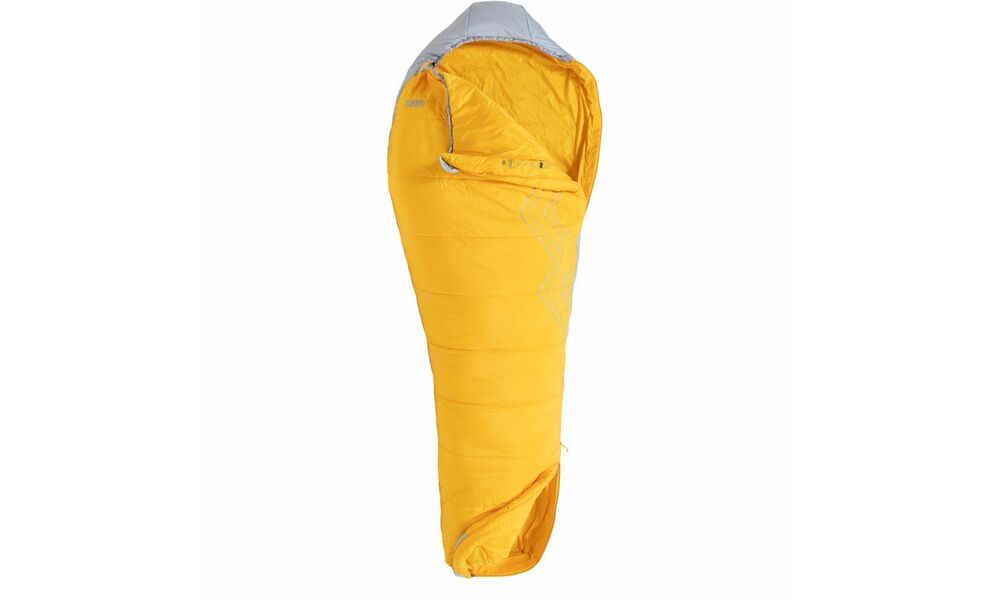Літній туристичний спальник Turbat Tourer Summer 195 (Gold Fusion/Dawn Blue) до 7°C: з капюшоном, Максимальний зріст користувача: 195, Колір: Gold Fusion/Dawn Blue, Сторона застібки: ліва, зображення 3