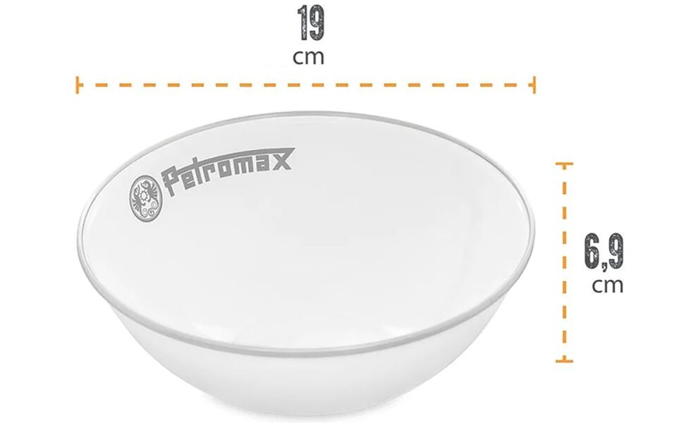 Кемпінговий набір мисок Petromax Enamel (White) на 1000 мл (2 шт), Об'єм: 1000, Колір виробника: White, зображення 3
