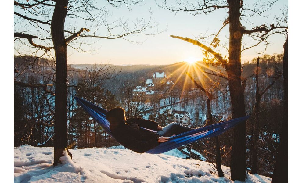 Гамак Amazonas Travel Set (Blue) (з кріпленнями), Колір виробника: Blue, зображення 6