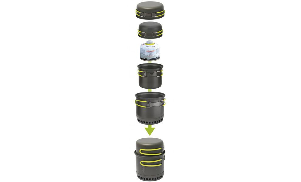 Похідний набір посуду з анодованого алюмінію Pinguin Double на 2 особи: 2 каструлі, 2 миски, зображення 3