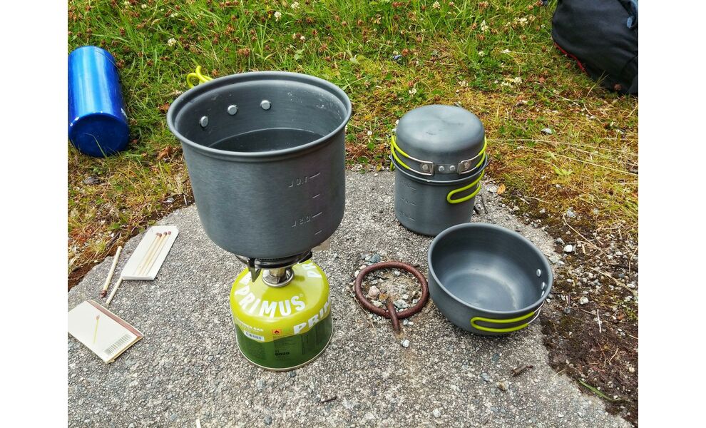 Похідний набір посуду з анодованого алюмінію Pinguin Double на 2 особи: 2 каструлі, 2 миски, зображення 4