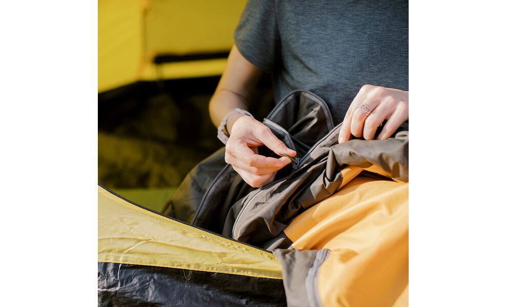 Демісезонний туристичний спальник Tramp Windy Light (Yellow) до 5°C: з капюшоном, Максимальний зріст користувача: 195, Колір: Yellow/Grey, Сторона застібки: ліва, зображення 17