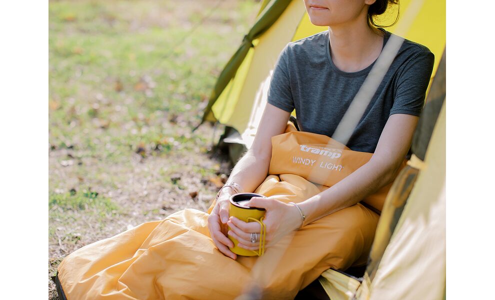 Демісезонний туристичний спальник Tramp Windy Light (Yellow) до 5°C: з капюшоном, Максимальний зріст користувача: 195, Колір: Yellow/Grey, Сторона застібки: права, зображення 25