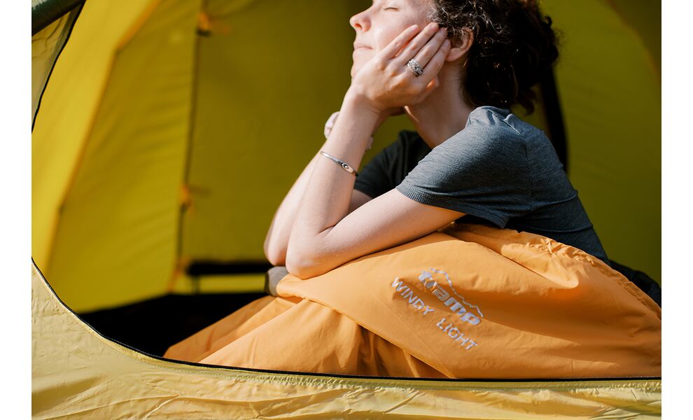 Демісезонний туристичний спальник Tramp Windy Light (Yellow) до 5°C: з капюшоном, Максимальний зріст користувача: 195, Колір: Yellow/Grey, Сторона застібки: ліва, зображення 13