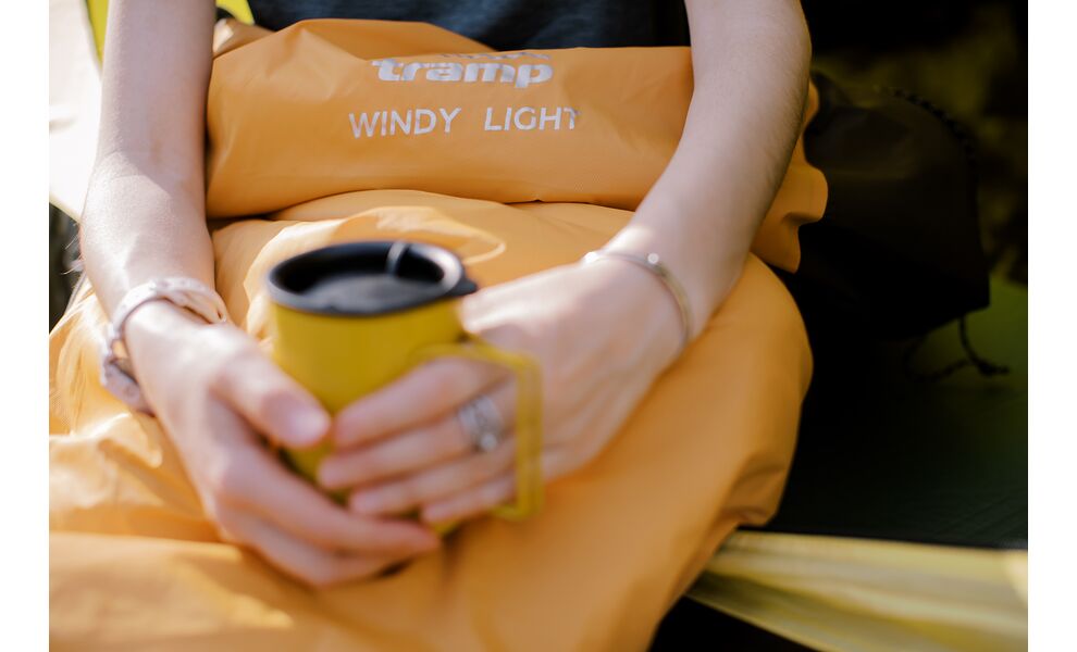 Демісезонний туристичний спальник Tramp Windy Light (Yellow) до 5°C: з капюшоном, Максимальний зріст користувача: 195, Колір: Yellow/Grey, Сторона застібки: права, зображення 15