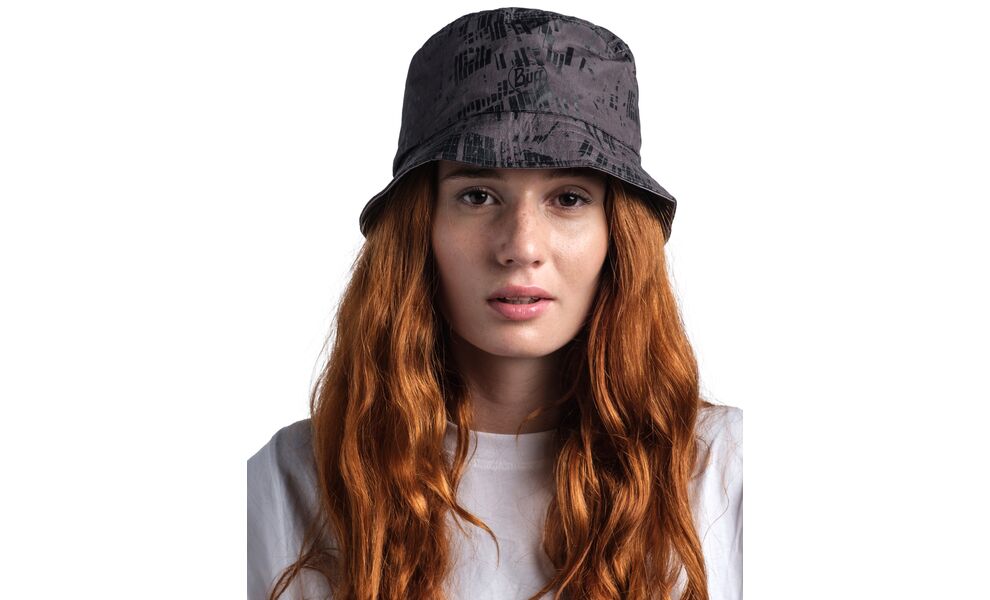 Панама BUFF® Travel Bucket (Gline Black/Grey), Колір виробника: Gline Black/Grey, Тип розміру: M/L, зображення 5