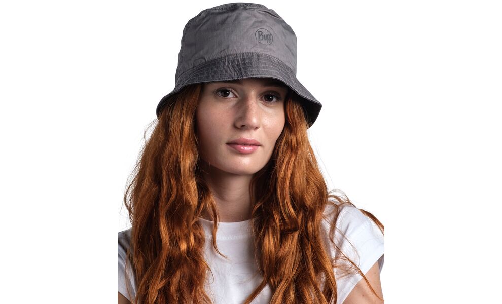 Панама BUFF® Travel Bucket (Gline Black/Grey), Колір виробника: Gline Black/Grey, Тип розміру: S/M, зображення 4