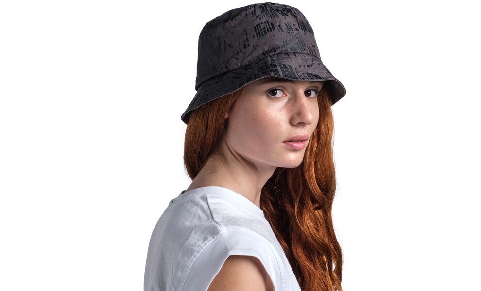 Панама BUFF® Travel Bucket (Gline Black/Grey), Колір виробника: Gline Black/Grey, Тип розміру: M/L, зображення 6