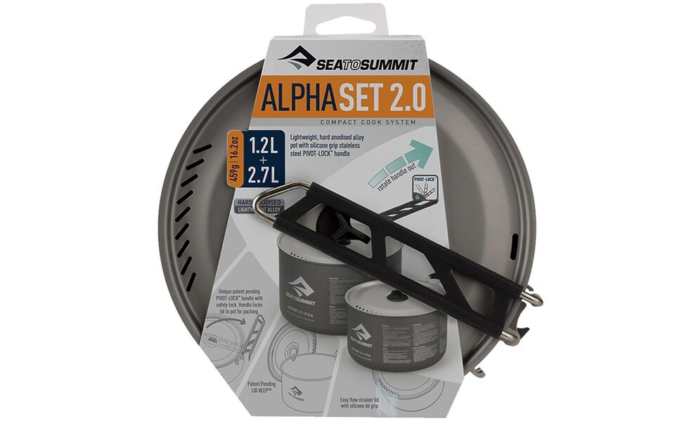 Кемпінговий набір каструль з анодованого алюмінію Sea to Summit Alpha Pot - Set 2.0: 2 каструлі, зображення 11