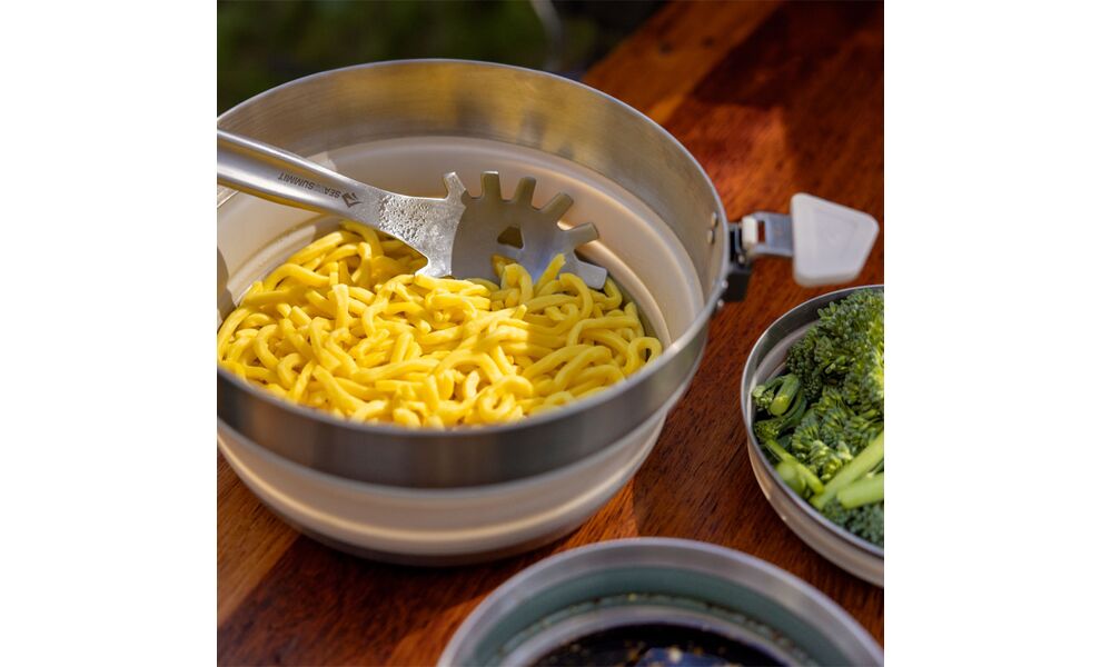 Складна туристична каструля для пальника Sea to Summit Detour (Moonstruck Grey) на 5 л, харчовий силікон, Об'єм: 5, Колір виробника: Moonstruck Grey, зображення 9