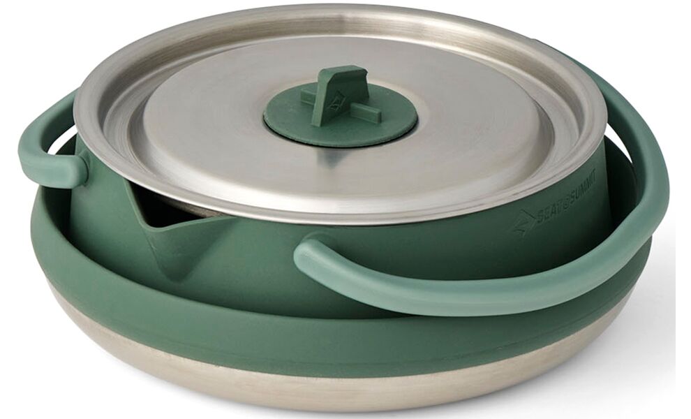 Складний туристичний чайник для пальника Sea to Summit Detour на 1,6 л (БЕЗ чохла), харчовий силікон, Об'єм: 1,6, Колір виробника: Laurel Wreath Green, зображення 3