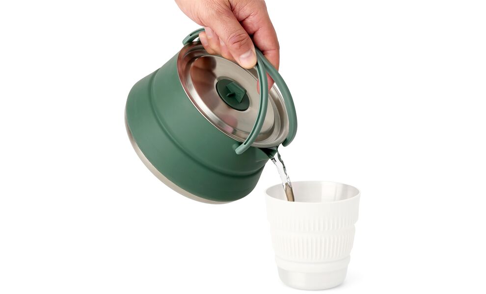 Складний туристичний чайник для пальника Sea to Summit Detour на 1,6 л (БЕЗ чохла), харчовий силікон, Об'єм: 1,6, Колір виробника: Laurel Wreath Green, зображення 5