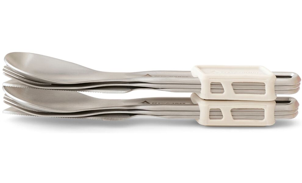 Туристичний набір столових приборів Sea to Summit Detour - на 2 людини (виделка, ложка, ніж, тримач), нержавіюча сталь, зображення 2