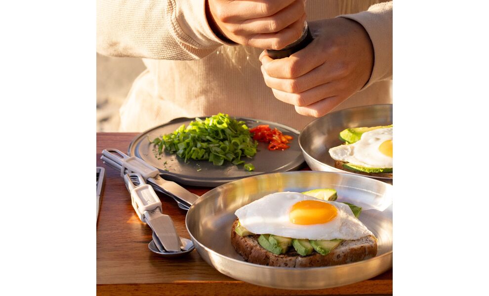 Туристичний набір столових приборів Sea to Summit Detour - на 2 людини (виделка, ложка, ніж, тримач), нержавіюча сталь, зображення 8