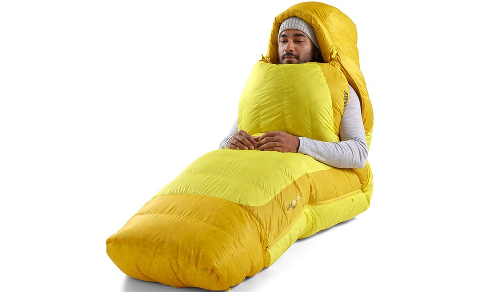 Зимовий пуховий спальник Sea to Summit Alpine -29C - Long до -29°C: з капюшоном, Максимальний зріст користувача: 198, Колір: Blazing Yellow, Сторона застібки: ліва, зображення 10