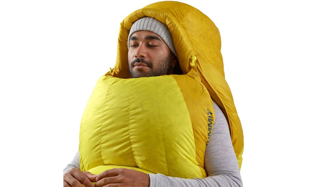 Зимовий пуховий спальник Sea to Summit Alpine -29C - Regular до -29°C: з капюшоном, Максимальний зріст користувача: 185, Колір: Blazing Yellow, Сторона застібки: ліва, зображення 11