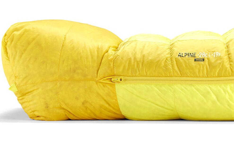Зимовий пуховий спальник Sea to Summit Alpine -29C - Long до -29°C: з капюшоном, Максимальний зріст користувача: 198, Колір: Blazing Yellow, Сторона застібки: ліва, зображення 6