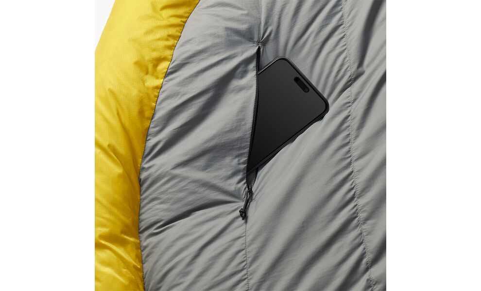 Зимовий пуховий спальник Sea to Summit Alpine -29C - Regular до -29°C: з капюшоном, Максимальний зріст користувача: 185, Колір: Blazing Yellow, Сторона застібки: ліва, зображення 8