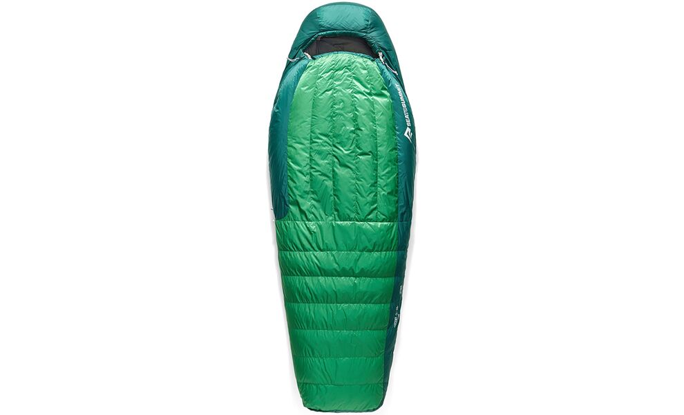 Демісезонний пуховий спальник Sea to Summit Ascent -1C - Long до -1°C: з капюшоном, Максимальний зріст користувача: 198, Колір: Rain Forest Green, Сторона застібки: ліва, зображення 2