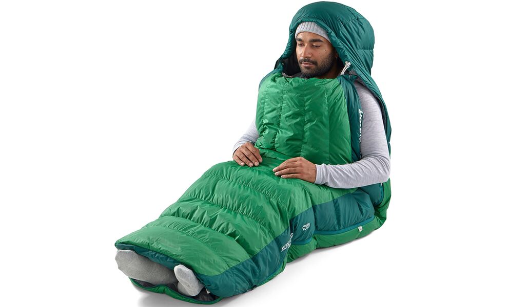 Демісезонний пуховий спальник Sea to Summit Ascent -1C - Regular до -1°C: з капюшоном, Максимальний зріст користувача: 185, Колір: Rain Forest Green, Сторона застібки: ліва, зображення 13