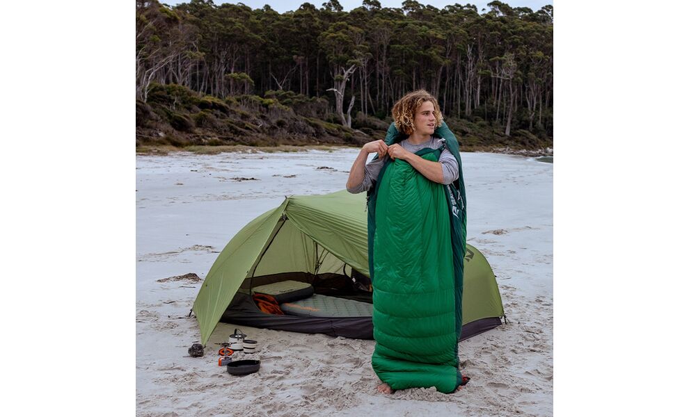 Демісезонний пуховий спальник Sea to Summit Ascent -1C - Regular до -1°C: з капюшоном, Максимальний зріст користувача: 185, Колір: Rain Forest Green, Сторона застібки: ліва, зображення 22