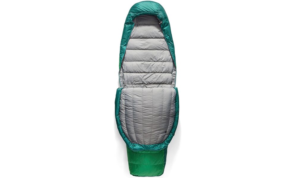 Демісезонний пуховий спальник Sea to Summit Ascent -1C - Long до -1°C: з капюшоном, Максимальний зріст користувача: 198, Колір: Rain Forest Green, Сторона застібки: ліва, зображення 4