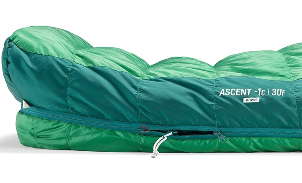 Демісезонний пуховий спальник Sea to Summit Ascent -1C - Regular до -1°C: з капюшоном, Максимальний зріст користувача: 185, Колір: Rain Forest Green, Сторона застібки: ліва, зображення 8