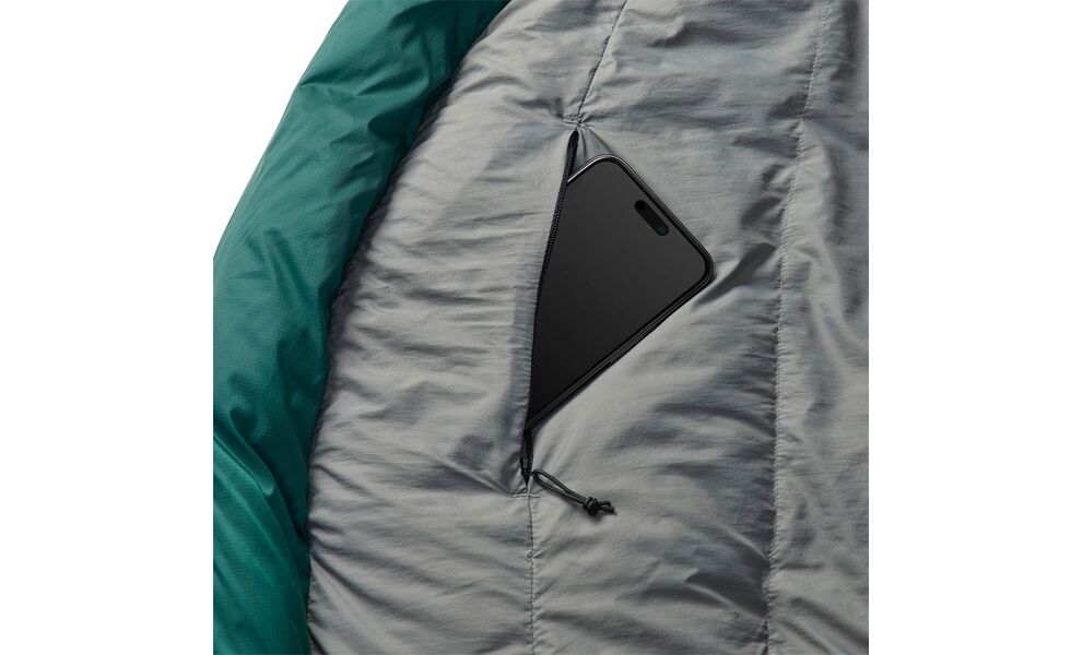 Демісезонний пуховий спальник Sea to Summit Ascent -1C - Regular до -1°C: з капюшоном, Максимальний зріст користувача: 185, Колір: Rain Forest Green, Сторона застібки: ліва, зображення 10