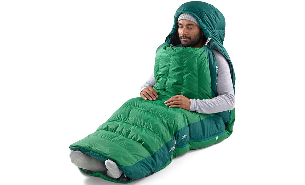 Демісезонний пуховий спальник Sea to Summit Ascent -9C - Long до -9°C: з капюшоном, Максимальний зріст користувача: 198, Колір: Rain Forest Green, Сторона застібки: ліва, зображення 14