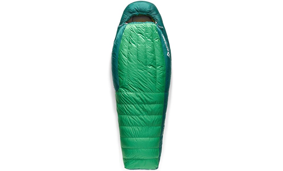 Демісезонний пуховий спальник Sea to Summit Ascent -9C - Long до -9°C: з капюшоном, Максимальний зріст користувача: 198, Колір: Rain Forest Green, Сторона застібки: ліва, зображення 2
