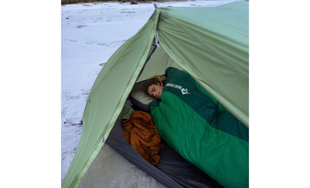 Демісезонний пуховий спальник Sea to Summit Ascent -9C - Long до -9°C: з капюшоном, Максимальний зріст користувача: 198, Колір: Rain Forest Green, Сторона застібки: ліва, зображення 18