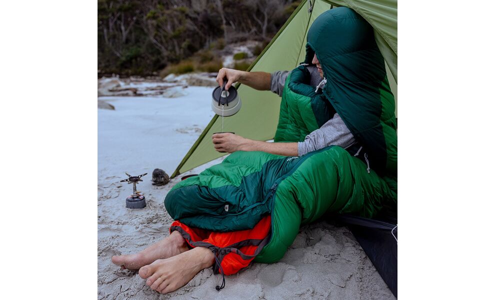 Демісезонний пуховий спальник Sea to Summit Ascent -9C - Long до -9°C: з капюшоном, Максимальний зріст користувача: 198, Колір: Rain Forest Green, Сторона застібки: ліва, зображення 20