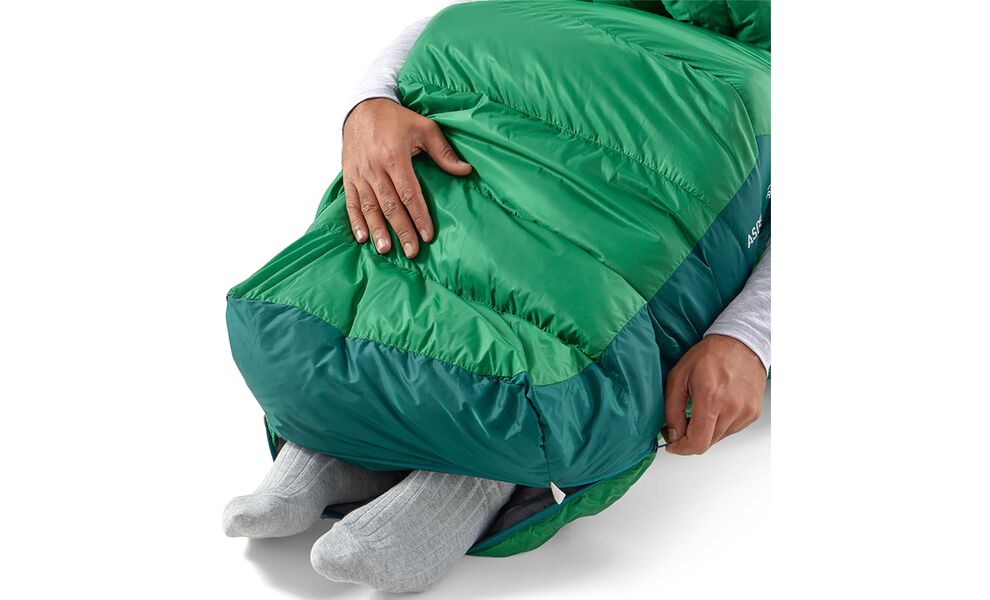 Демісезонний пуховий спальник Sea to Summit Ascent -9C - Long до -9°C: з капюшоном, Максимальний зріст користувача: 198, Колір: Rain Forest Green, Сторона застібки: ліва, зображення 23